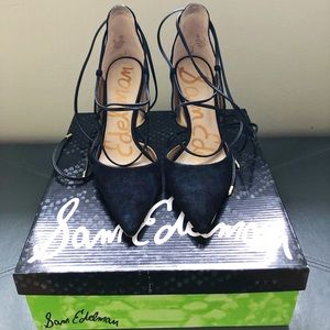 Sam Edelman suede lace-up stilettos